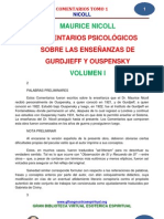 Comentarios Psicologicos Sobre Las Enseñanzas de Gurdjieff y Ouspenski VOL 1 PDF