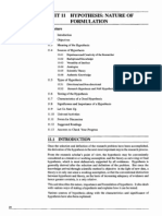 Unit 11 Hypothesis: Nature of Formulation: Structure