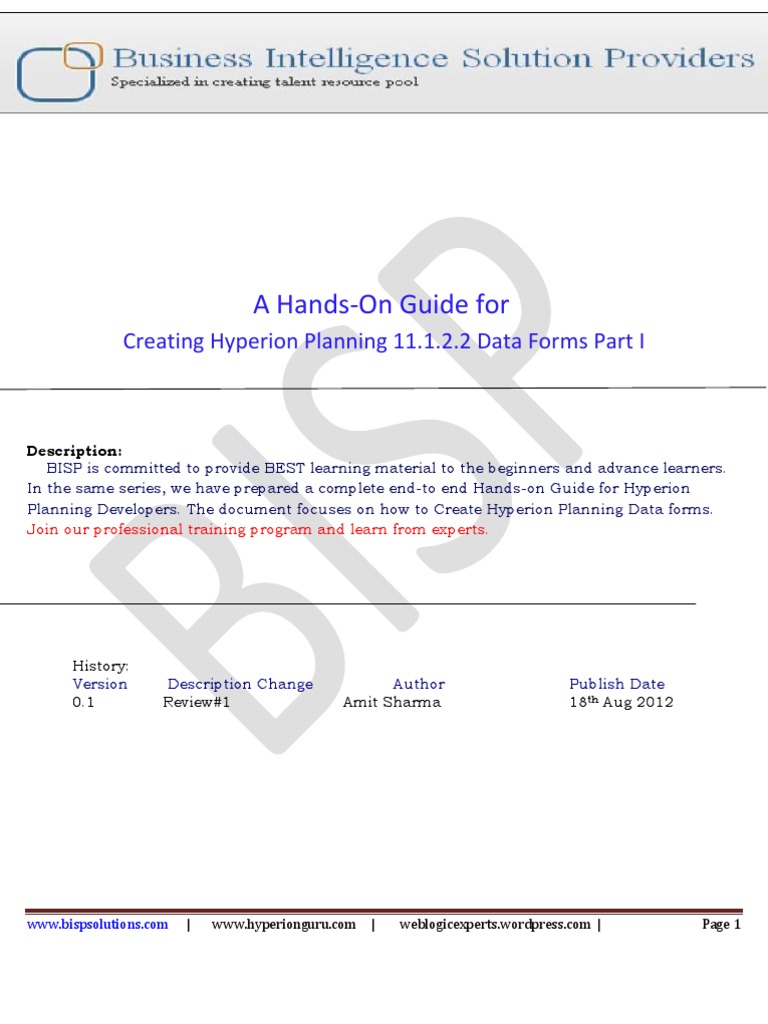 Hyperion Planning Data Forms Guide | PDF | Computing | Software