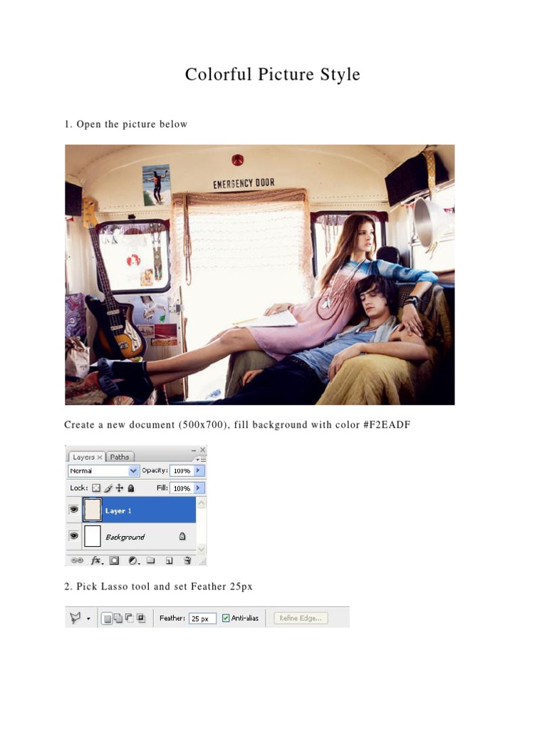 Colorful Picture Editing Tutorial | PDF