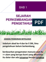 Sejarah Perkembangan Ilmu Pengetahuan