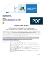 Media Advisory : FAIF To Host 2013 Florida Health Care Affordability Summit