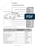 Car Vocabulary Worksheet