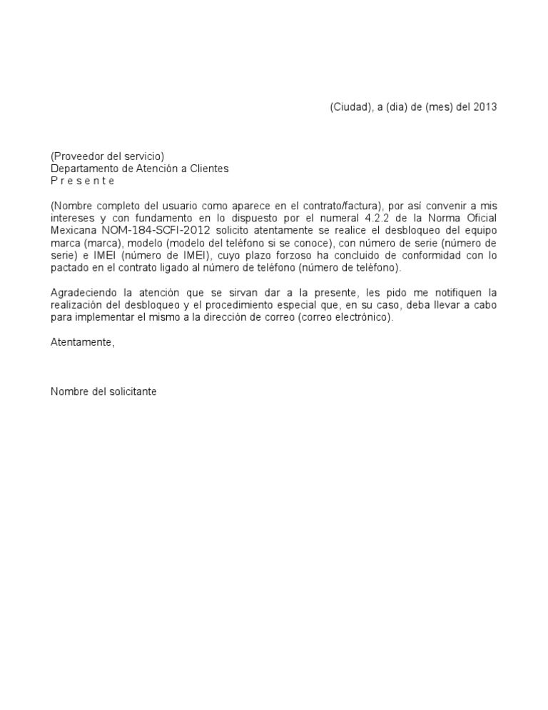 Solicitud de Desbloqueo