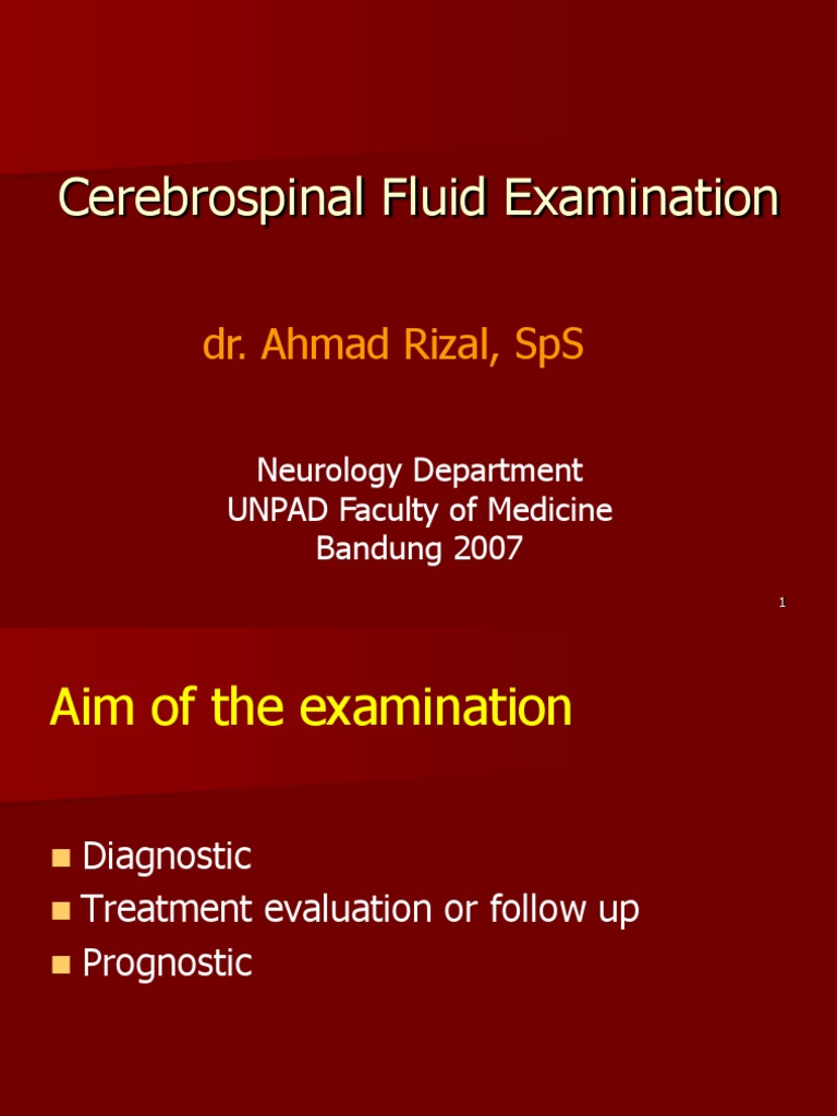 Cerebrospinal Fluid Examination | PDF | Cerebrospinal Fluid | Neurology