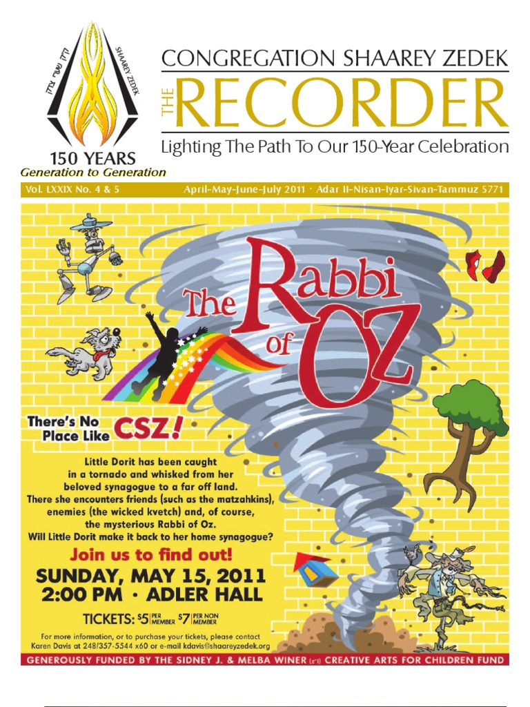 Shaarey Zedek April-July 2011 Newsletter | PDF | Business | Religion ...