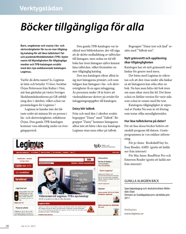 Böcker Tillgängliga För Alla - Legimus FD TPB Katalogen | PDF