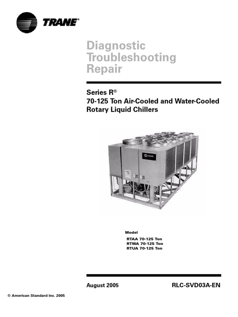 Diagnostico, Problemas y Reparacion de Chillers Trane Serie RTA | PDF ...