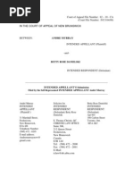 August 9, 2010 INTENDED APPELLANT's Submission used to successfully argue for Leave to Appeal.  The Court of Appeal of N.B. File Number 82/10/CA ANDRE MURRAY v. BETTY ROSE DANIELSKI