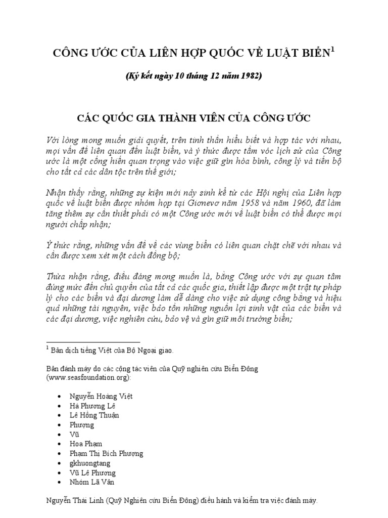 Cong Uoc Luat Bien Cua LIen Hiep Quoc | PDF