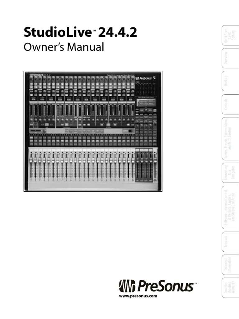 Presonus StudioLive 24.4.2 Owner's Manual | Microphone | Equalization