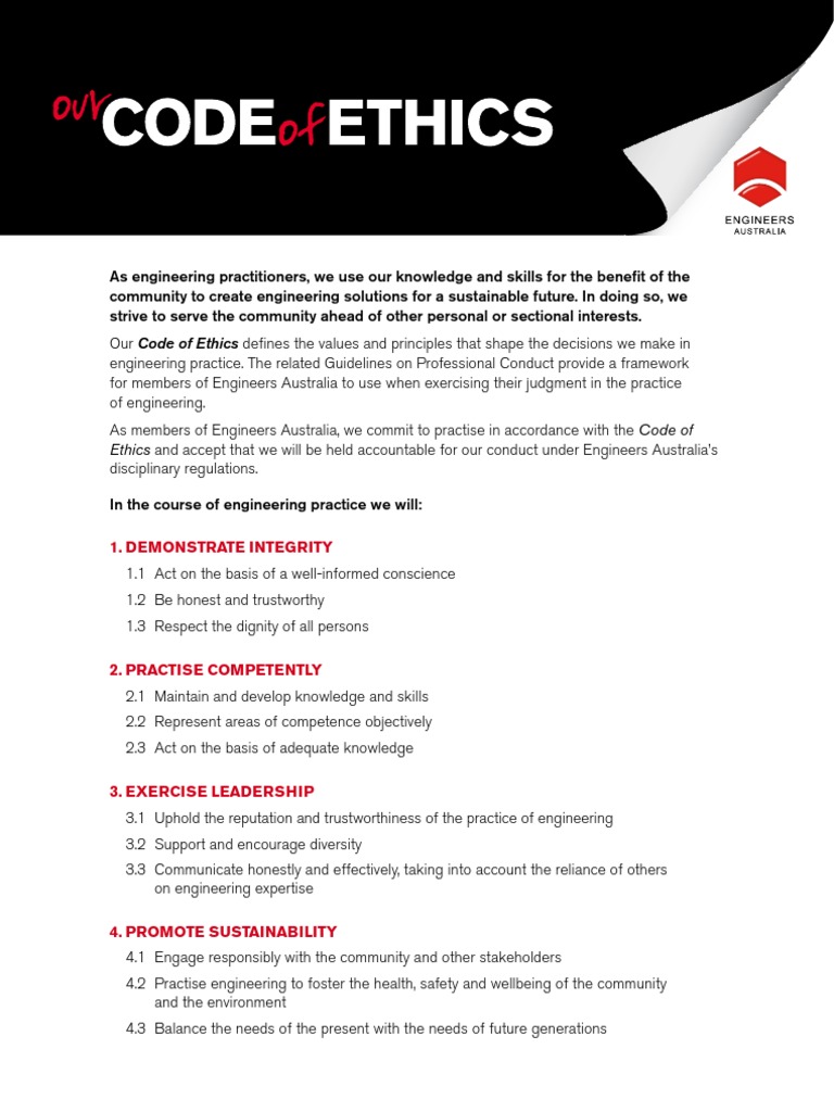 Engineers Australia Code of Ethics 2010 Engineering Competence