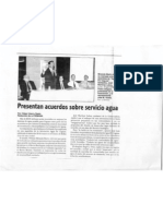 "Presentan Acuerdos Sobre Servicios de Agua" 