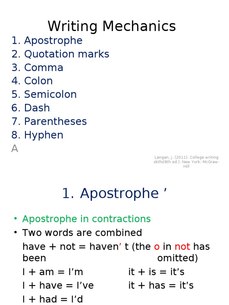 Writing Mechanics.ppt Comma Semiotics