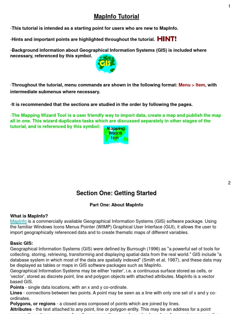 Mapinfo Tutorial Pdf | MapInfo Tutorial – TMXUM