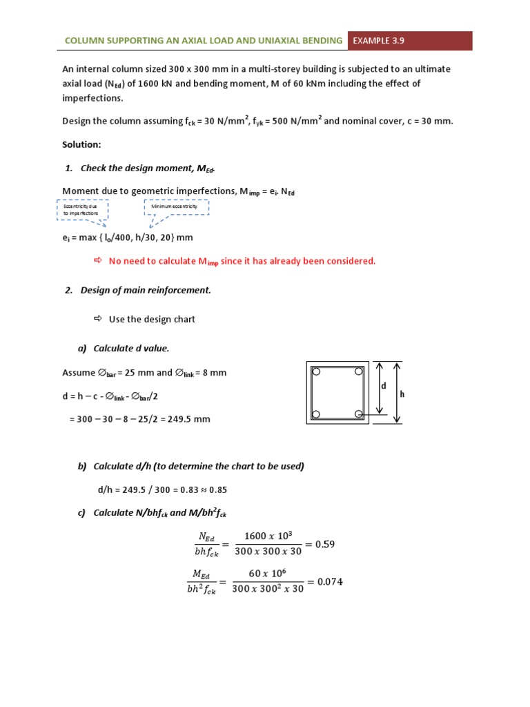 Uniaxial Column Design Example | PDF | Science & Mathematics
