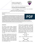 Expt 7 Classification Tests For Hydrocarbons