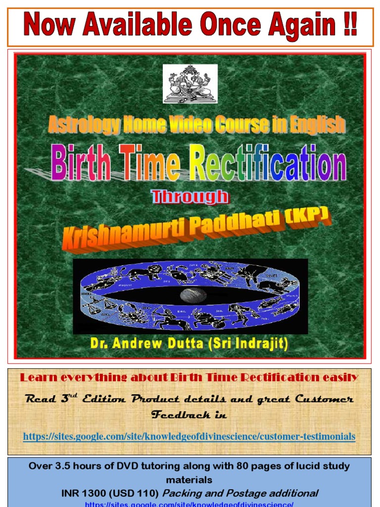 KP Astrology and Birth Time Rectification BTR PDF