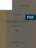 Eléments Abrégés de Grammaire Auvergnate: Dialecte Des Environs D'ambert (Puy-de-Dôme) / Régis Michalias
