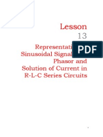 Representation of Sinusoidal Signal by A Phasor and Solution of Current in R-L-C Series Circuits
