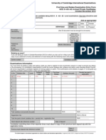 CIE May/June 2013 Registration Form