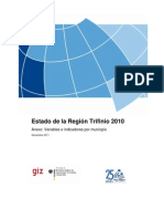 Estado de La Región Trifinio 2010 Anexo: Variables e Indicadores Por Municipio