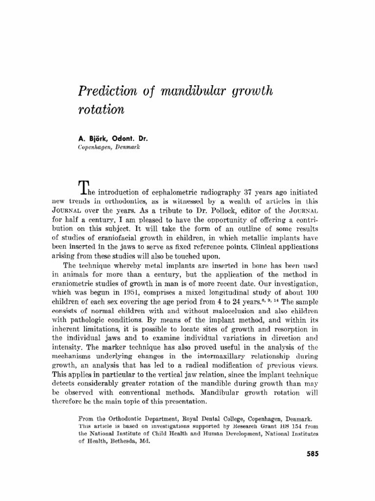 Mandibular Growth Rotation Analysis | PDF | Mouth | Dentistry Branches
