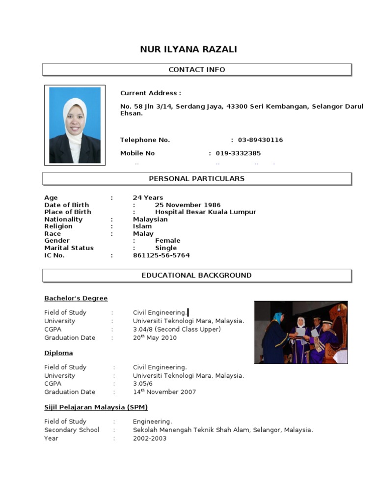Contoh Resume From Anis Malaysia Schools