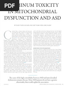 Aluminum Toxicity in Mitochondrial Dysfunction and ASD