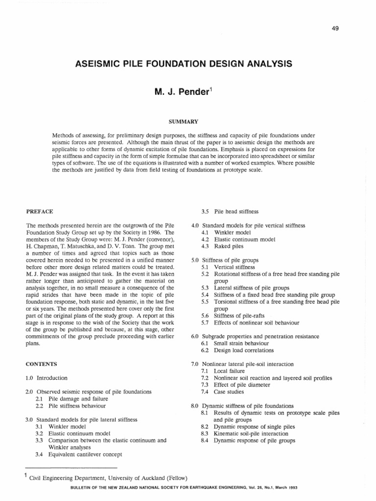 A Seismic Pile Foundation Design Analysis PDF | PDF