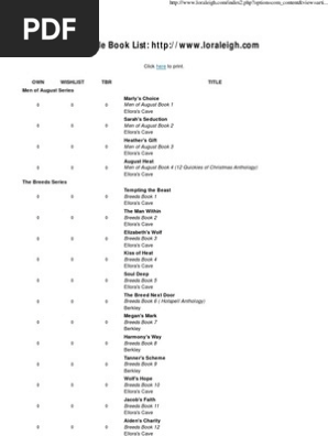 Lora Leigh book list