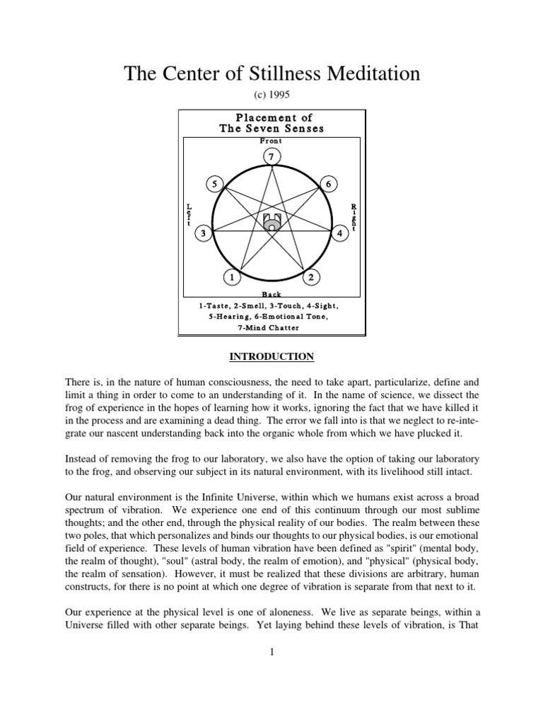 Center of Stillness Meditation Guide | PDF | Self | Senses