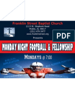 Church Monday Night Football Fellowship Flyer