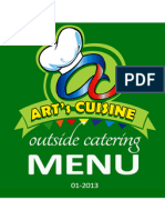 Art's Cuisine Revised Menu For Outside Catering