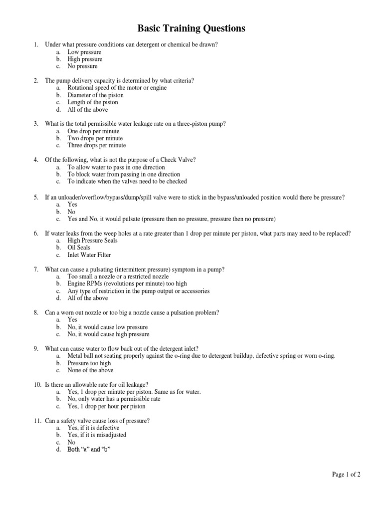 Pump Questions | PDF