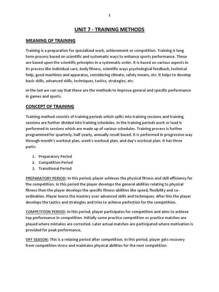 Unit - 7 Training Method | PDF
