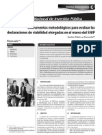 Instrumentos Metodologicos Para Evaluar Las Declaraciones de Viabilidad Otorgadas en El Marco Del Snip 1era. Parte