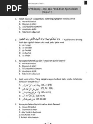 Soal Tes Cpns Kemanag