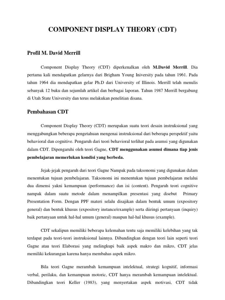 Teori Komponen Display oleh M. David Merrill | PDF