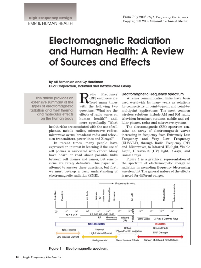 Electromagnetic Radiation and Human Health | PDF | Radio Frequency ...
