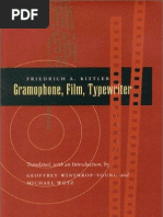 Gramophone Film Typewriter Friedrich A Kittler