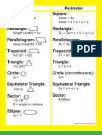 Geometry Formulas Poster