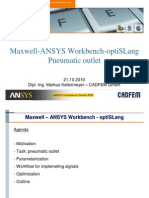 Maxwell-ANSYS Workbench pneumatic outlet optimization