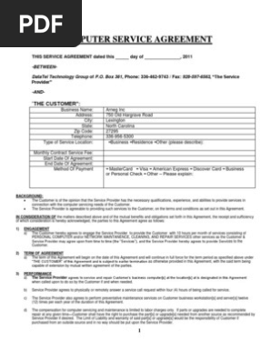 Computer Service Agreement