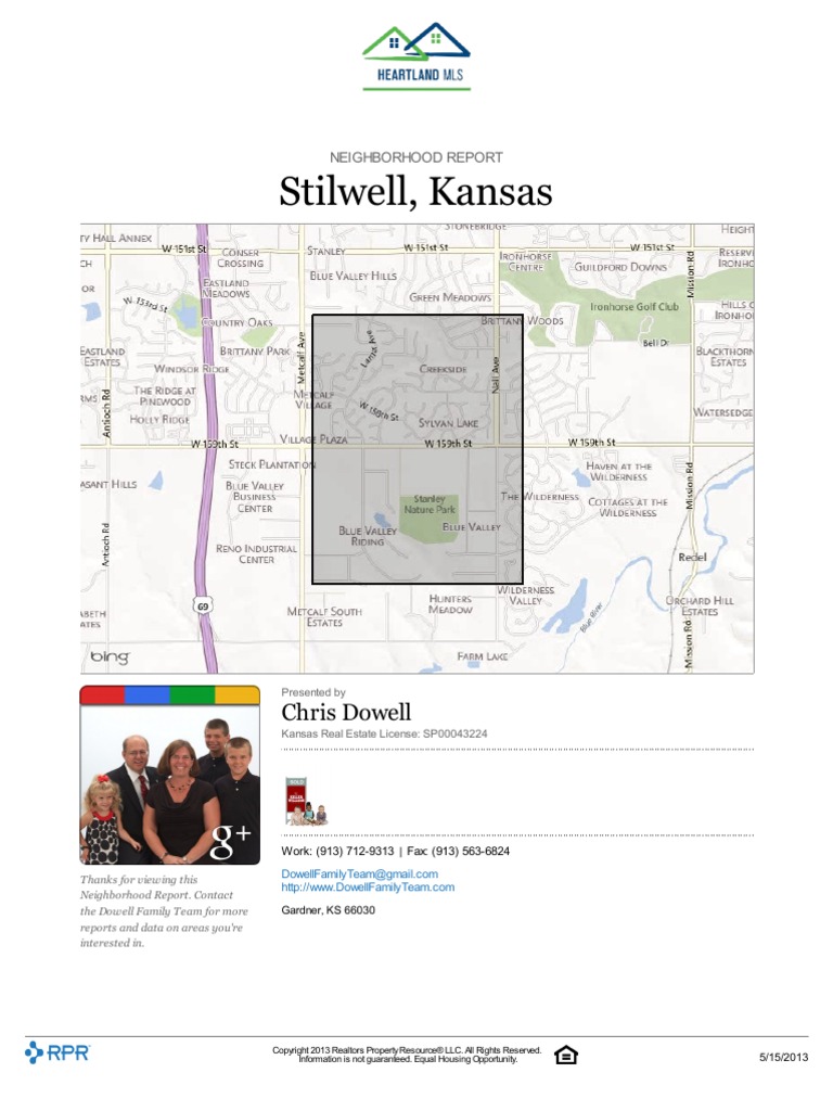 Residential Neighborhood and Real Estate Report For The Stilwell ...