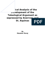 A Critical Analysis of The Development of The Teleological Argument As Expressed by Averroes and St. Aquinas