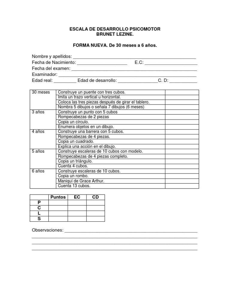 DESCARGAR ESCALA LEZINE PDF