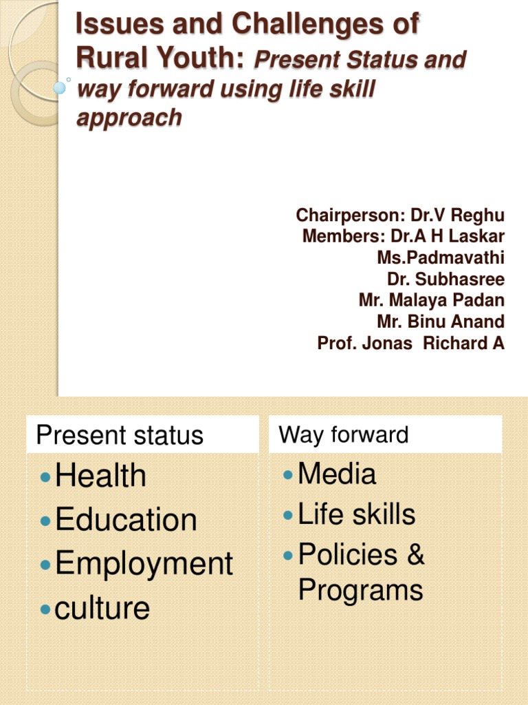 Issues and Challenges of Rural Youth | PDF | Mental Health | Youth