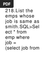 218.list The Emps Whose Job Is Same As Smith - SQL Sel Ect From Emp Where Job (Select Job From