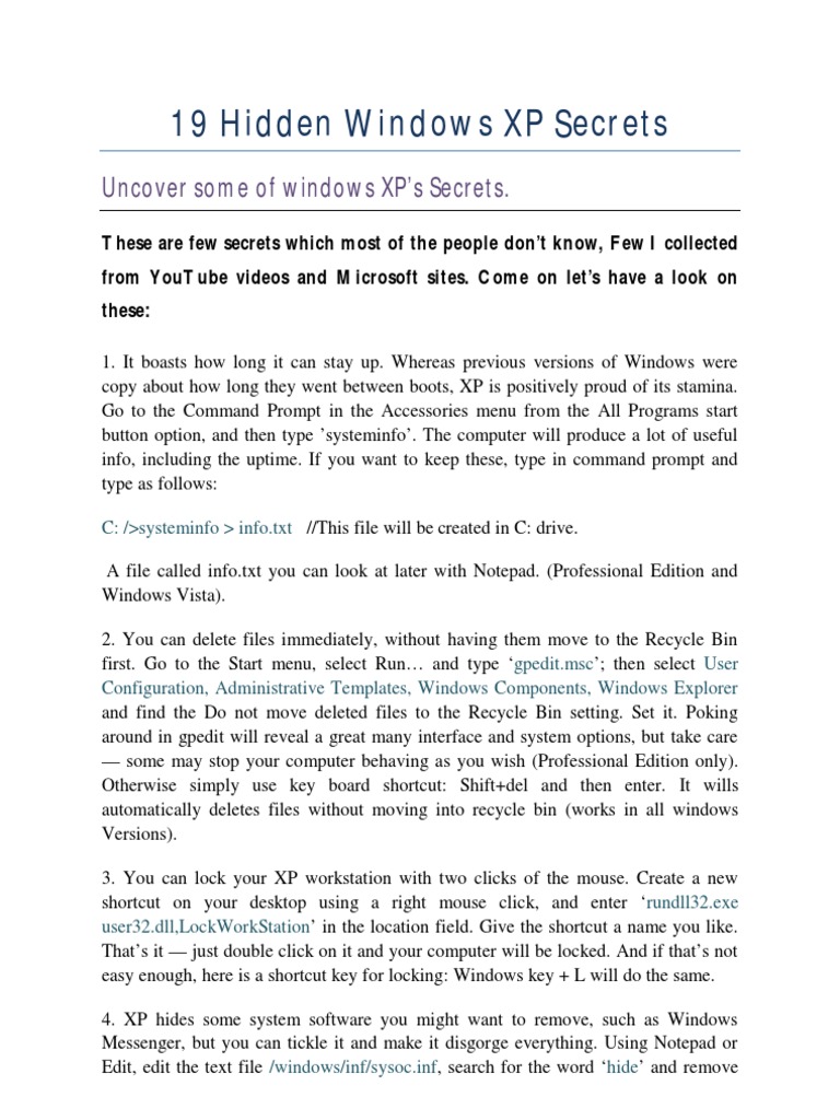 Hidden XP Secrets | PDF
